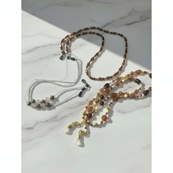 Stylish set of 3 beaded eyeglass chains/holders in various colors Like NEW - Picture 2 of 6